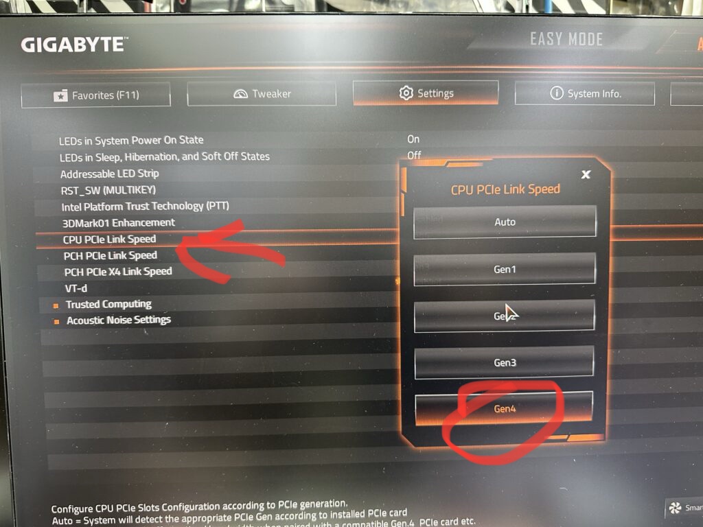 Gigabyte Bios Set Pcie4.0 Gen4