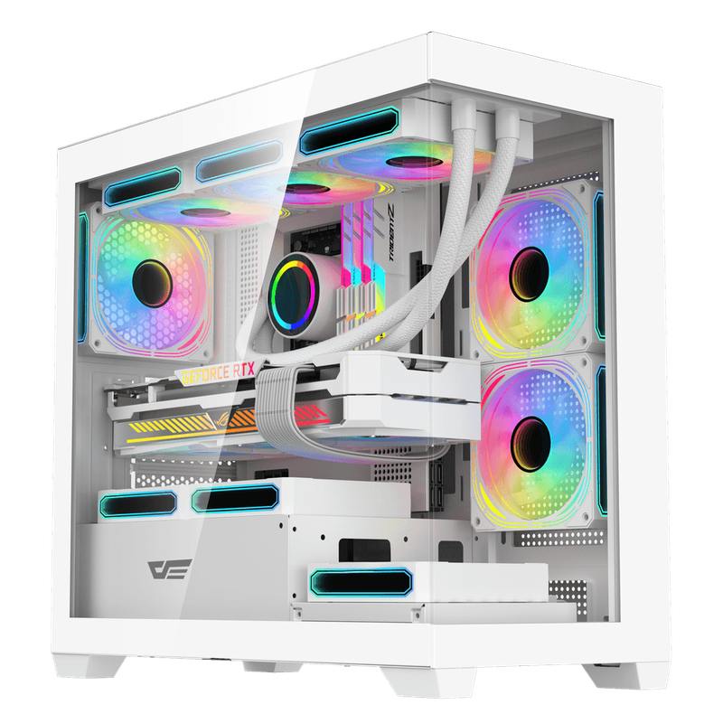 DarkFlash DS900M Micro-ATX 機箱 -BK黑色(預裝6把菱鏡ARGB風扇)
