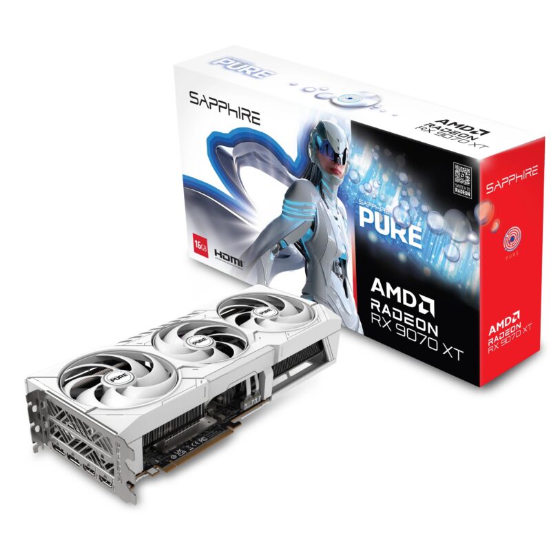 SAPPHIRE RX 9070XT PURE OC 16GB GDDR6 白色三風扇